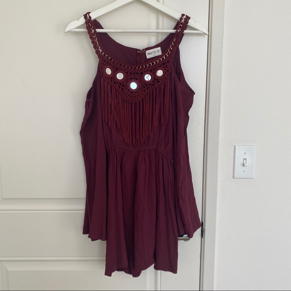 Purple should off mini dress